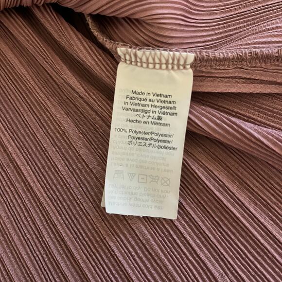 Madewell Texture & Thread Micropleat Short Sleeve Top Blouse Mauve Size Small - Picture 6 of 7